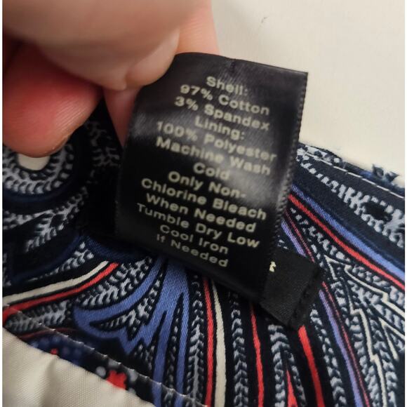 Ann Taylor 2P 2 PETITE Straight Skirt Zippered Back Black, Pink, White Paisley - Picture 3 of 8